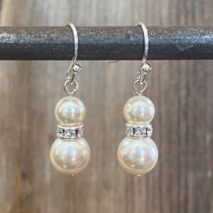 Pearls on Ice Pearls & Crystal Rondell Earrings #EW40-8