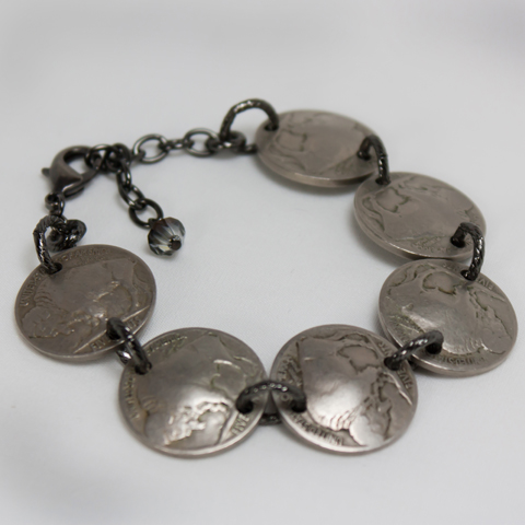 Cuff Bracelet 1936 authentic Buffalo Indian Nickel coins nice gift  adjustable | eBay