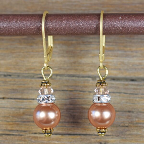 Sunshine Pearl Leverback Earrings #EW742-217