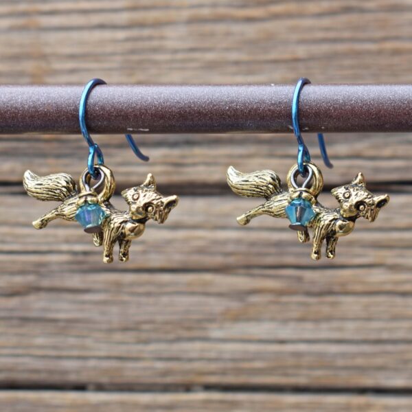 Wildlife Gold Fox Earrings #EW797-G