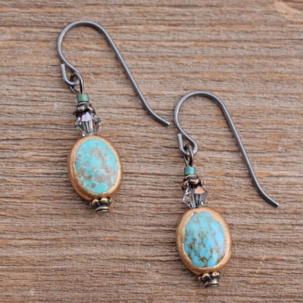 Timberline Copper-Wrapped Turquoise Earrings #EW736