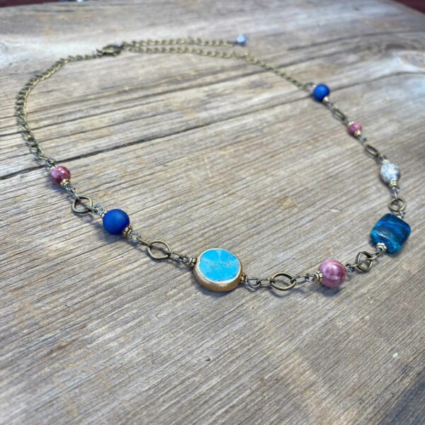 Street Dance Gemstone Short Necklace #NC625-218 - Image 2