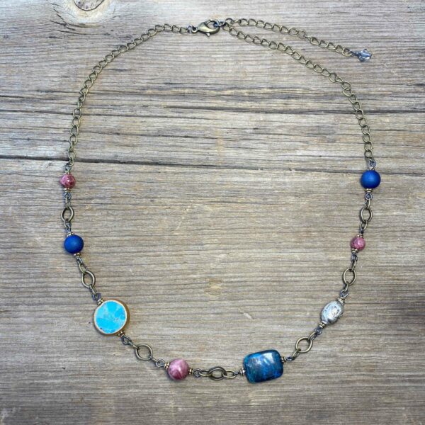 Street Dance Gemstone Short Necklace #NC625-218 - Image 3