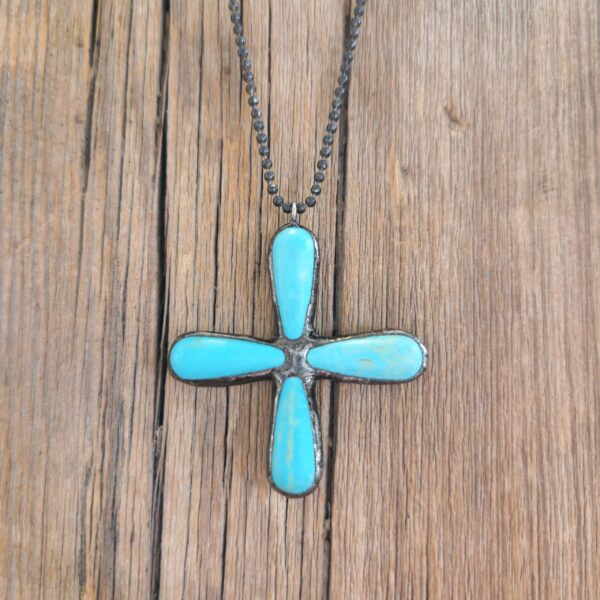 Earth, Wind & Fire Turquoise Cross Pendant #NC637