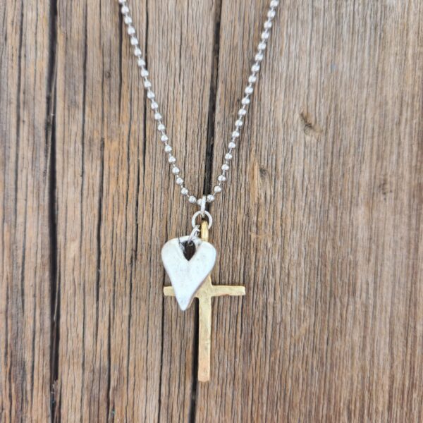 "In Him" Cross/Heart Necklace #NC636