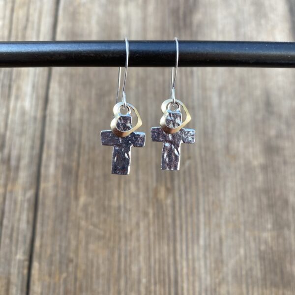 "In Him" Cross & Heart Earrings #EW865