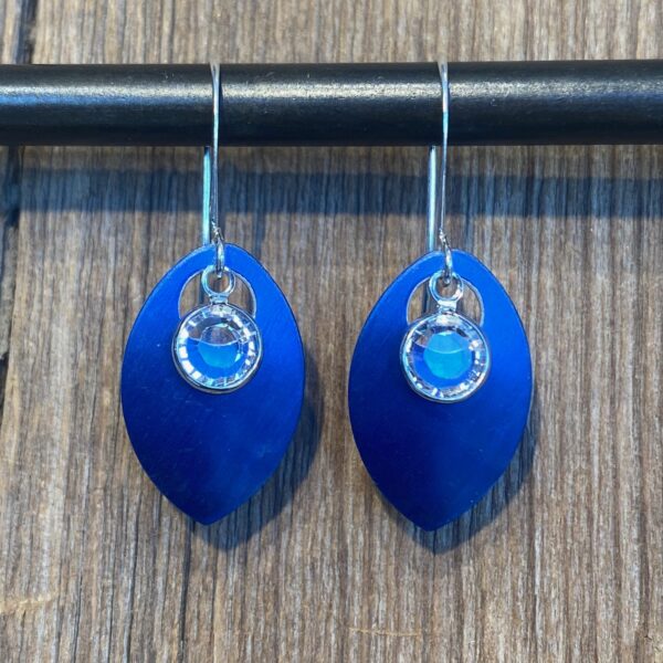 Blue Jazz Metal & Crystal Earrings #EW888-69