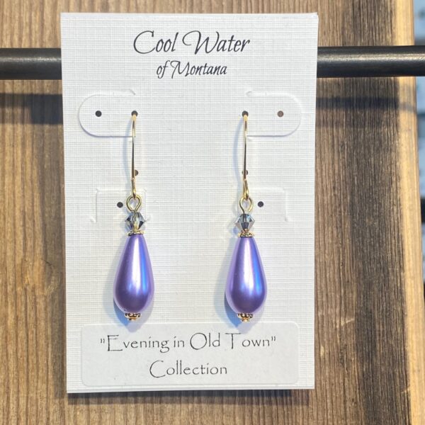 Evening in Old Town Teardrop Pearl Earrings #EW858-204 - Image 2