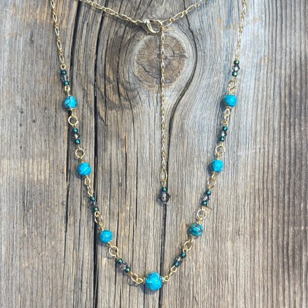 Forever Turquoise "Crazy Lace" Agate Beaded Choker #NC566-223 - Image 2