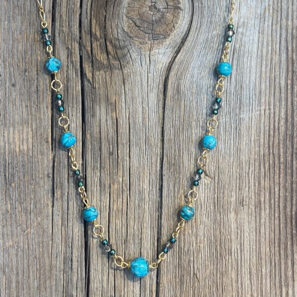 Forever Turquoise "Crazy Lace" Agate Beaded Choker #NC566-223 - Image 3