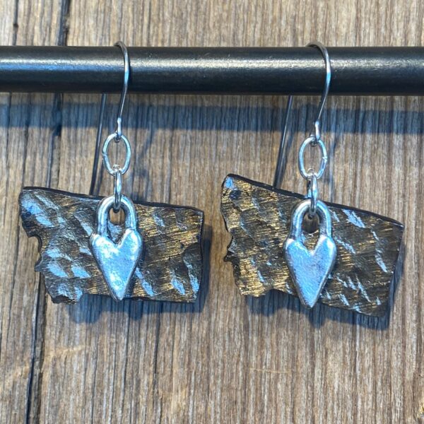 In Love with Montana Primitive Heart Earrings #EW889