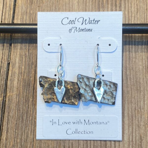 In Love with Montana Primitive Heart Earrings #EW889 - Image 2