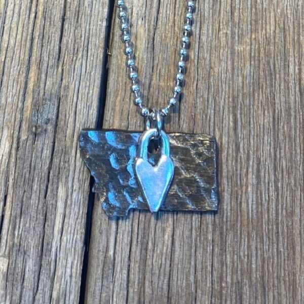 In Love with Montana Primitive Heart Necklace #NC674