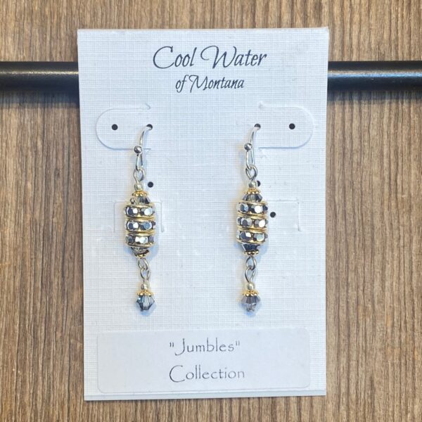 Jumbles Stacked Crystal Earrings #EW879 - Image 2