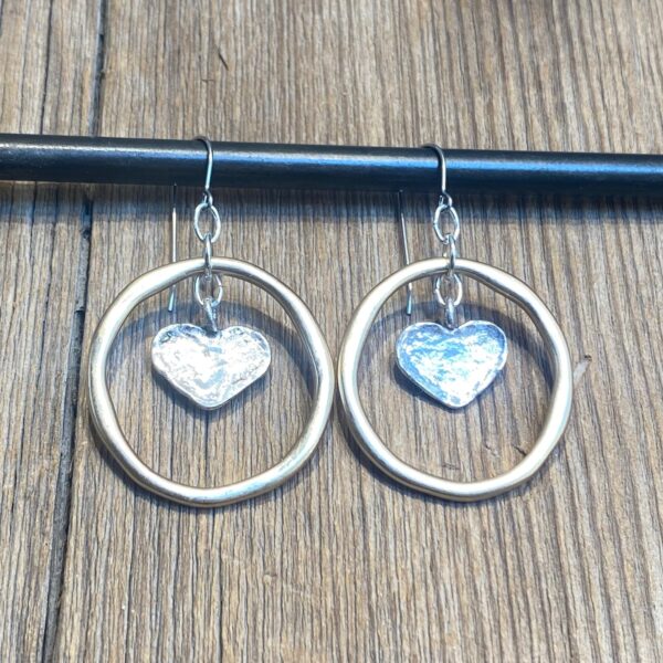 Jumbles Ring & Heart Earrings #EW881