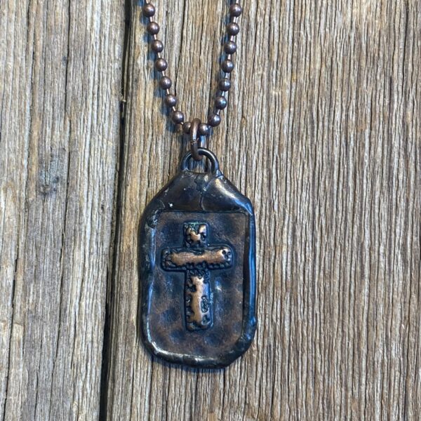 Renaissance Soldered Copper Cross Pendant #NC676