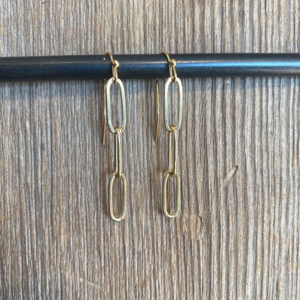 Sunshine Paperclip Chain Earrings #EW874