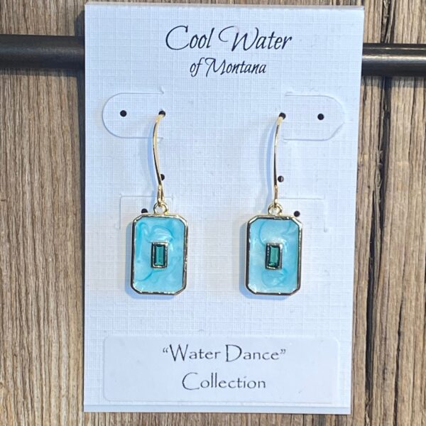 Water's Edge Rectangle Earrings #EW875-198 - Image 2