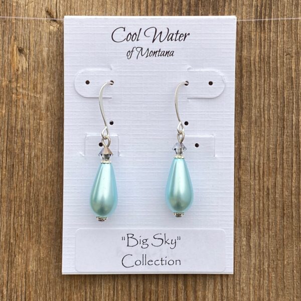 Big Sky Teardrop Pearl Earrings #EW858-216 - Image 2