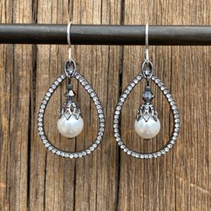 Ice Caverns Sparkly Teardrop Earrings #EW911