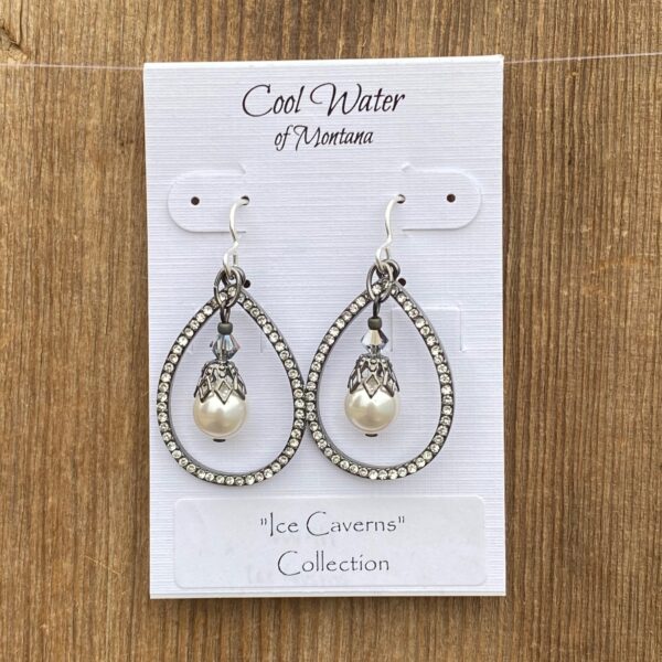Ice Caverns Sparkly Teardrop Earrings #EW911 - Image 2