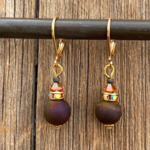 Indian Summer Druzy Leverback Earrings #EW506-224