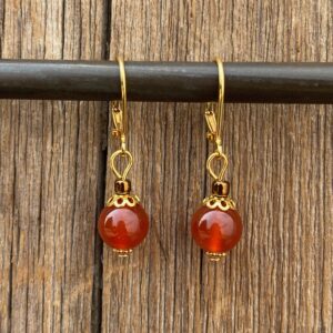 Indian Summer Carnelian Leverback Earrings #EW900-224