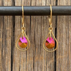 Indian Summer Teardrop Leverback Earrings #EW906-224