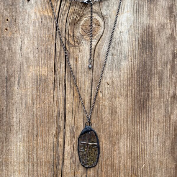 Renaissance Short-Style Oval Soldered Cross Pendant #NC693 - Image 2