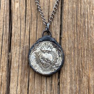 Renaissance Short-Style Soldered Sacred Heart Pendant #NC694