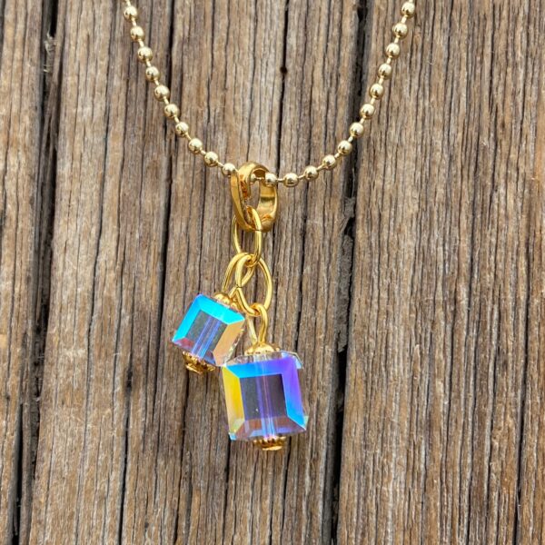 Sun & Snow Crystal Cubes Necklace #NC684-180