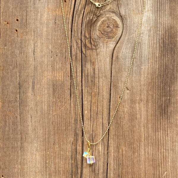 Sun & Snow Crystal Cubes Necklace #NC684-180 - Image 3