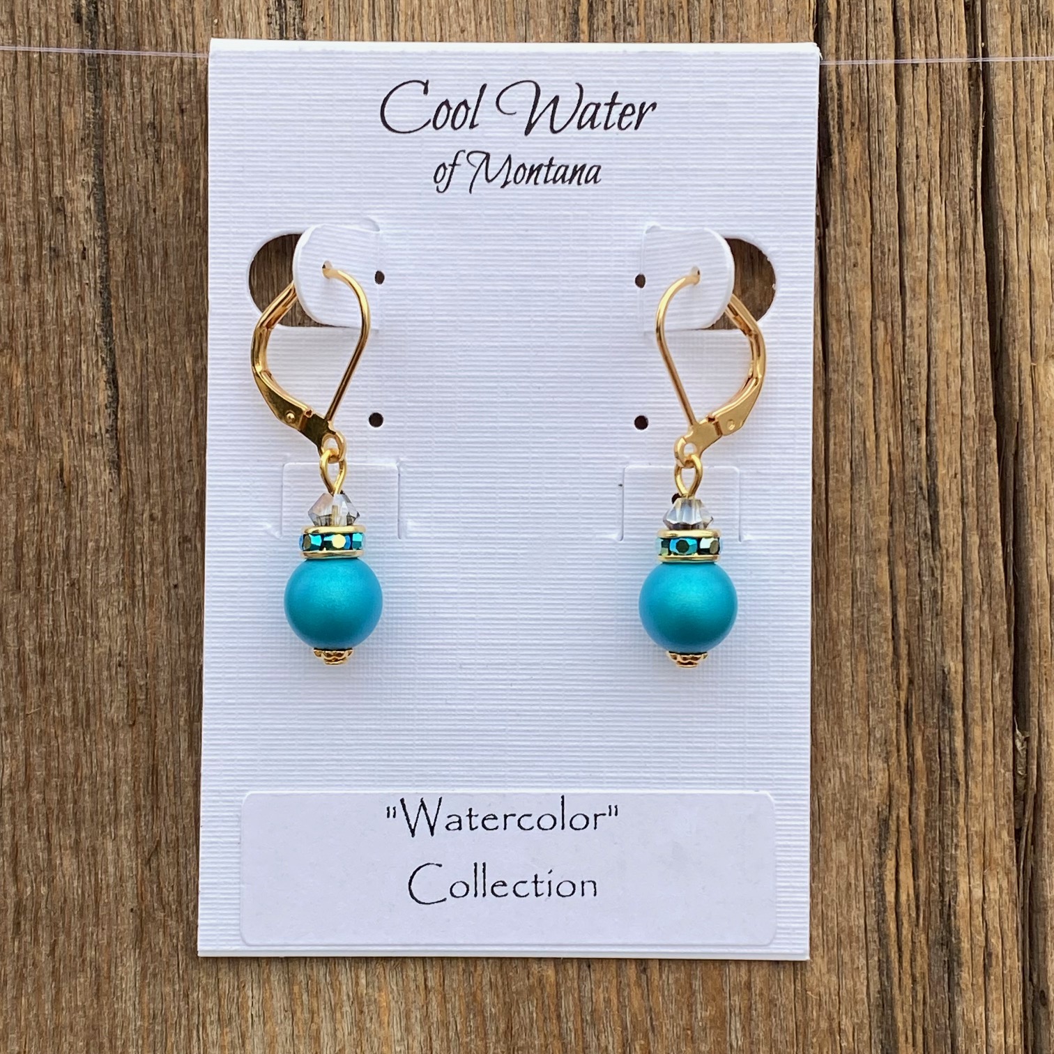 Watercolor Pearl Leverback Earrings #EW742-225 - Image 2
