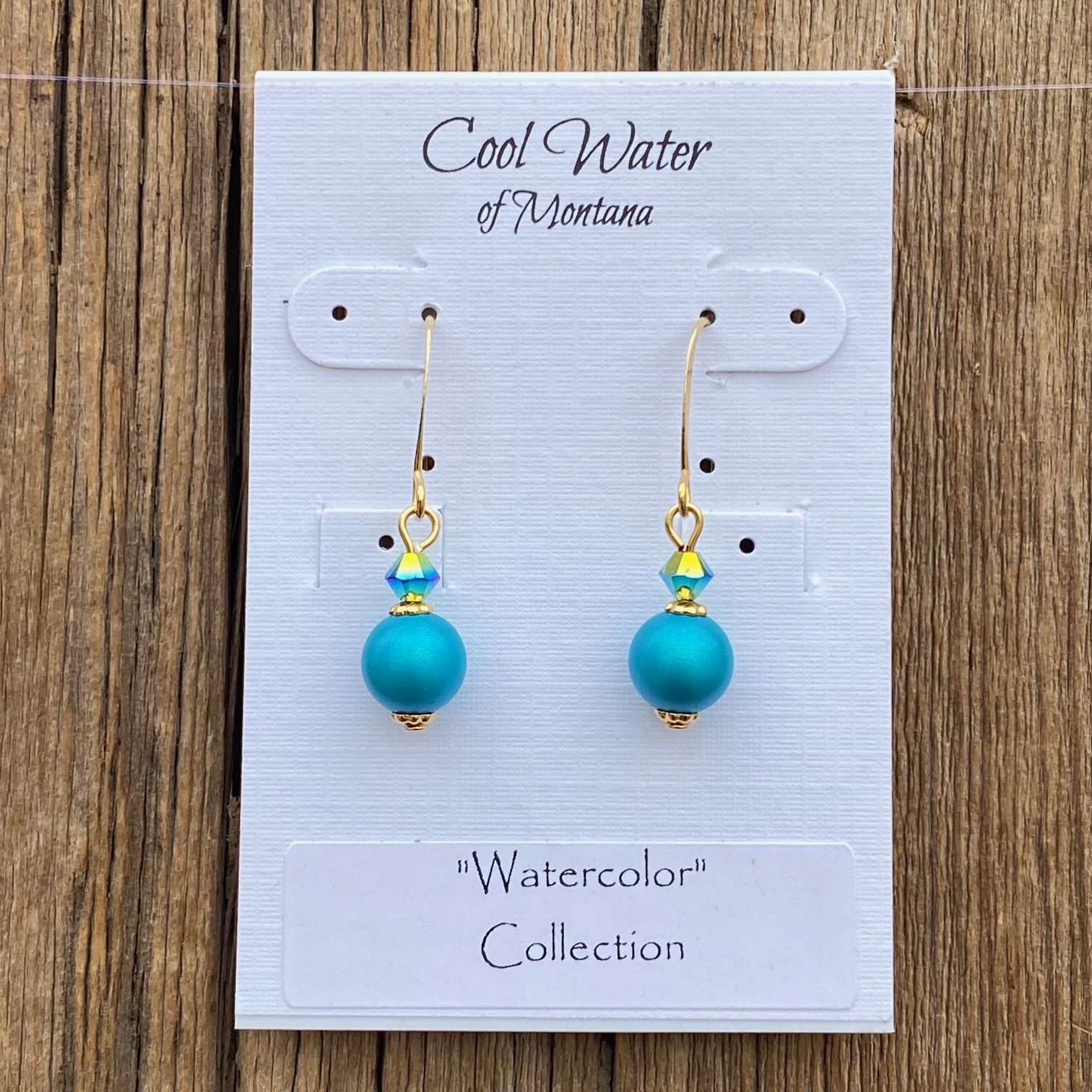 Watercolor Pearl Hook Earrings #EW903-225 - Image 2