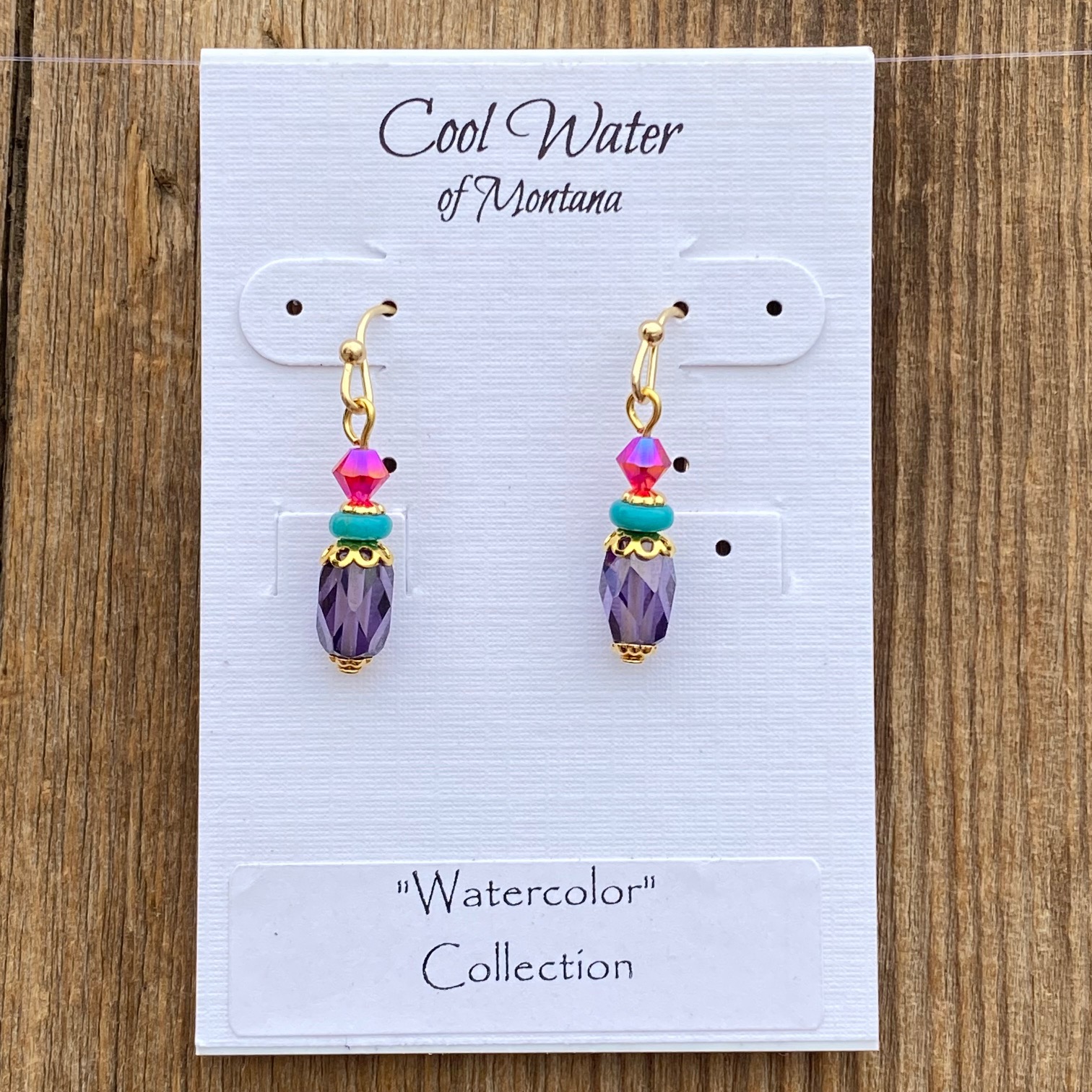 Watercolor Cubic Zirconia Earrings #EW904-225 - Image 2