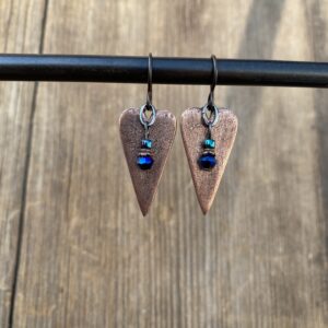 Copper & Cobalt Copper Heart Earrings #EW853-209
