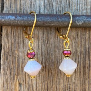 Champagne & Roses Kunzite Leverback #EW727-228