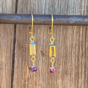 Champagne & Roses Double Drop Leverback Earrings #EW920-228
