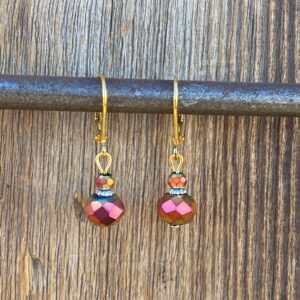 Champagne & Roses Crystal Leverback Earrings #EW923-228