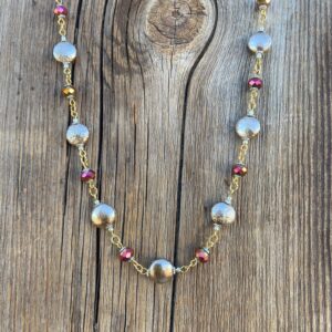 Champagne & Roses Bead & Crystal Choker #NC566-228