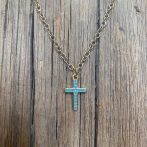 "In Him" Tiny Cross Pendant #NC707