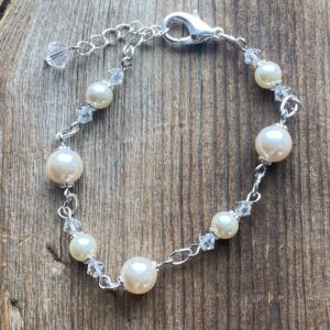 Pearls on Ice Pearl & Crystal Bracelet #BC118-8