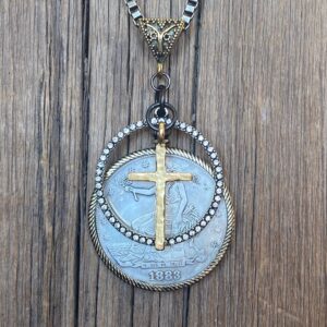 "In Him" Coin & Cross Pendant #NC709