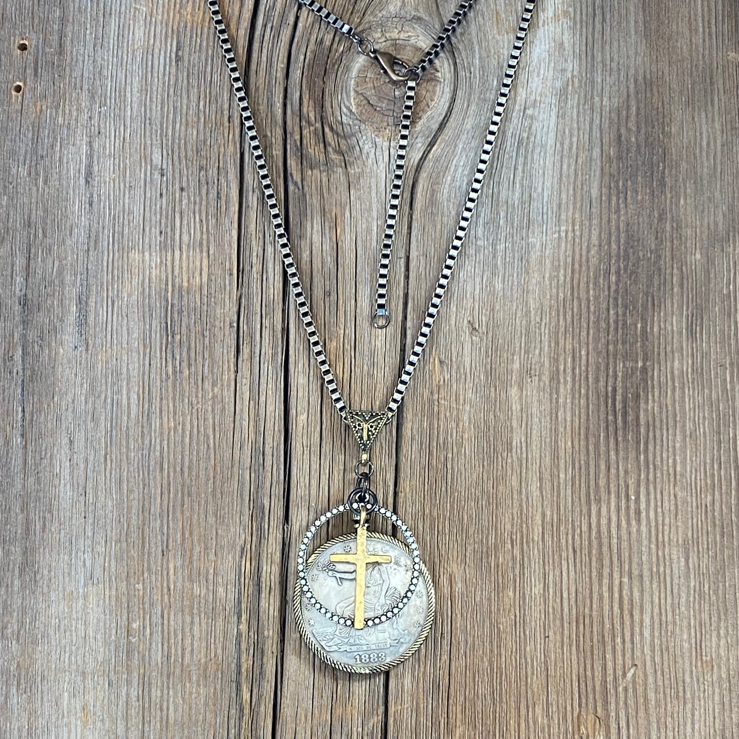 "In Him" Coin & Cross Pendant #NC709 - Image 2