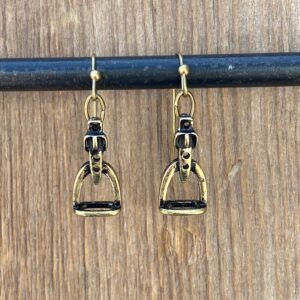 Arabian Nights Antique Brass Stirrup Earrings #EW944
