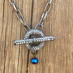Blue Jazz Center Clasp Necklace #NC711-69