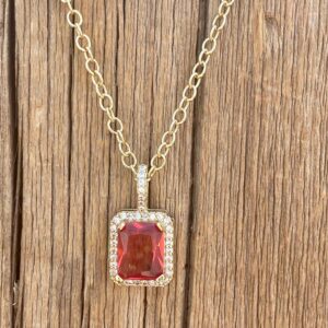 Champagne & Roses Emerald-Cut Pendant #NC715-228