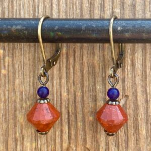 Earth, Wind & Fire Red Jasper Leverback Earrings #EW936-193RJ