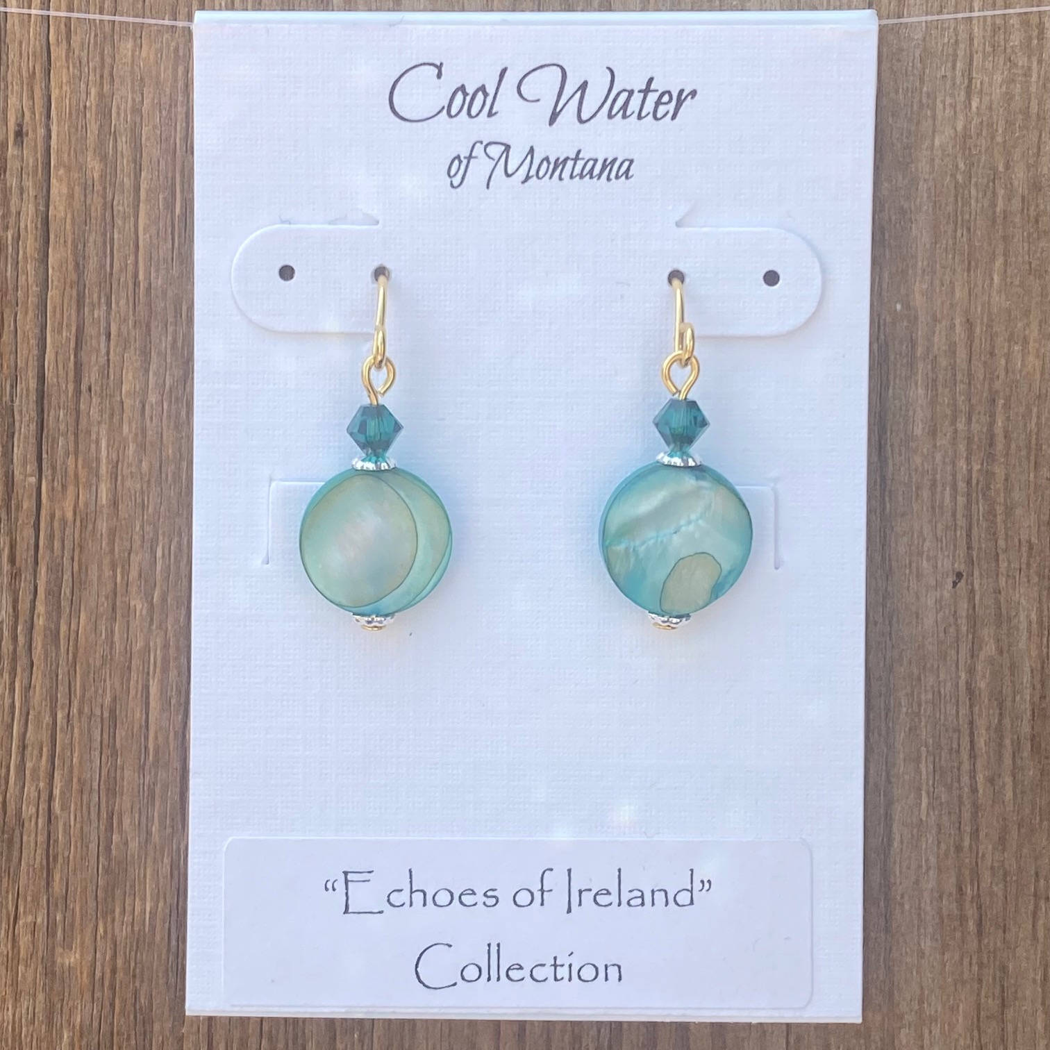 Echoes of Ireland Mother-of-Pearl Wire Earrings #EW937-230 - Image 2