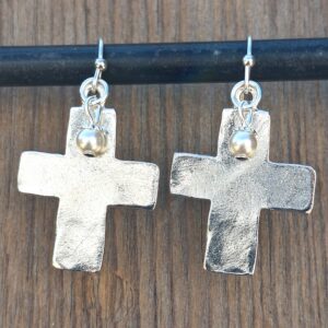 "In Him" Cross & Pearl Earrings #EW934-8